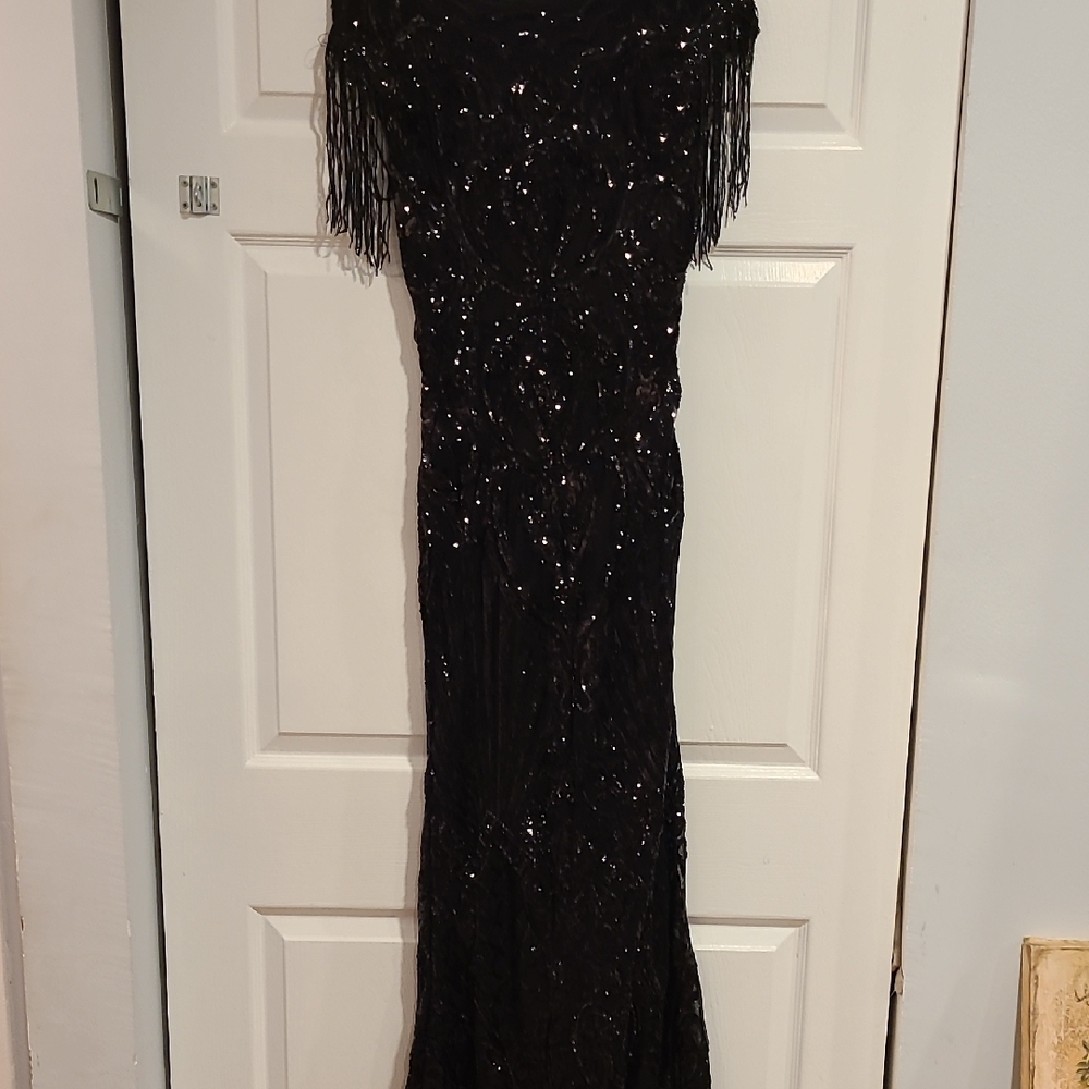 Elegant Black Sequin Gown